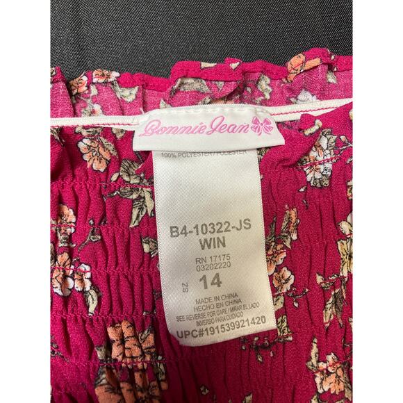 Girls Bonnie Jean Pink Floral Jumpsuit - Size 14 - Picture 8 of 9